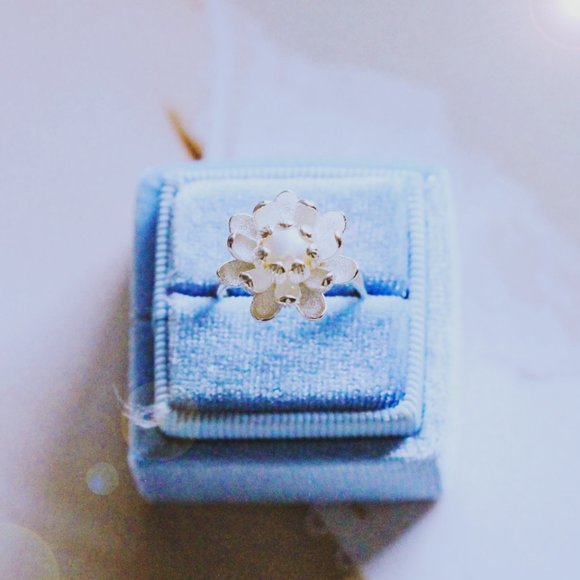 925 Sterling Silver Genuine Freshwater Pearl Ring Resizable Dainty Open Ring Her - Picture 5 of 10